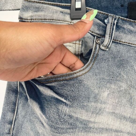 XRAY Jeans Men’s Light Wash Moto Biker Slim Stretch Skinny Denim Jeans 34/30 - Picture 4 of 16